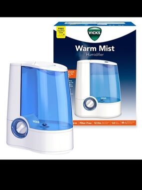 Vicks Warm Mist Humidifier - White and Blue